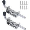 AMANDELIZABE Chiavistello a molla in acciaio inox 304, chiavistello a molla con impugnatura in gomma, chiavistello con molla, serratura a chiavistello per porte a capannone, porte, finestre, garage (10 x 128 mm)