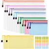 HDHGXUJRD 15 sacchetti portadocumenti in PVC formato A4/A5/A6/B4/B5/B6/B8/Fatture con etichette, colorate e impermeabili, per documenti, cosmetici