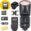 Godox V100N V100 N Flash per Fotocamera a Testa Rotonda con Trigger X3-N per Nikon,100Ws 2.4G TTL1/8000 HSS,400 Flashes a Piena Potenza,Batteria Agli Ioni Litio 7.2V/2980mAh,Tempo Riciclo 1.7s