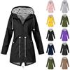 Generico Impermeabile Donna Antipioggia, Lunga Con Cappuccio Regolabile e Tasche, Impermeabile Leggero e Pieghevole Per Viaggi, Trekking Leggero e Outdoor