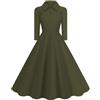 SYDUZAX Vestiti Vintage Donna Vestito Audrey Hepburn Anni '50 Vestiti Cocktail Party a Trapezio Abito Plissettato retrò a Vita Alta Tinta Unita Abito Party Fluido e Altalenante Abiti Ballo Anni '50 '60