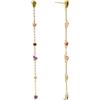 SINGULARU - Orecchini Drop Glam. Ottone con Placcatura Oro 18Kt. Lunghi con Zirconi. Chiusura in Silicone. Gioielli da Donna
