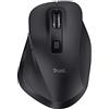 Trust Fyda Mouse Wireless Ricaricabile, Design Sostenibile, 800-2400 DPI, 6 Pulsanti, 2,4 GHz, Ricevitore USB, Mouse Ergonomico senza Filo per Laptop, PC, Computer, Macbook, Ufficio - Nero