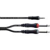 Cordial - Cavo Y Stereo 3,5 mm TRS a 2x 6,3 mm TS Maschio, 3 m (EY-3-WPP)