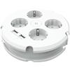 Brightium Allungamento rotondo 4 prese + 2 USB, 1,5 metri. Ideale per case e uffici, consente più connessioni in modo sicuro e conveniente. Organizza e ottimizza il tuo spazio elettrico!