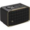 JBL Authentics 200, Smart Home Speaker, Altoparlante Bluetooth dal Design Retrò Anni '70 con Griglia Quadrex, Wi-Fi, Assistente Vocale, AirPlay, One App, Nero, Spina AC UK (tipo G)