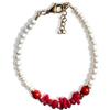 Generico Bracciale con scarti di lavorazione di corallo (Corallo e perline)