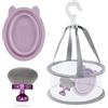 ZVRSUA Set di pennelli autoabbronzanti con rete di asciugatura e tampone per la pulizia del silicone, pennello Kabuki, extra grande, autoabbronzante per viso e corpo (viola)
