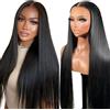 RXY 13X6 Straight Perruque Bresilienne 16 Pouces(41cm) Perruque Femme Naturelle Cheveux Humain HD Lace Front Wigs Human Hair 180 Density for Women 12A Brazilian Virgin Transparent Glueless Wigs
