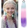 INSPUTOL Extension per coda di cavallo per intrecciare, 66 cm di capelli sintetici colorati con effetto ombré e elastico, accessorio per capelli da festival e feste (32 pezzi)