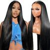 RXY Straight Perruque Femme Naturelle Perruque Bresilienne Cheveux Humain Transparent HD 13x6 Lace Wig Human Hair 180 Density for Women 12A Brazilian Virgin Transparent Glueless Wig Human Hair 24 Inch