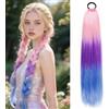INSPUTOL Extension per coda di cavallo per intrecciare, 66 cm di capelli sintetici colorati con effetto ombré e elastico, accessorio per capelli da festival e feste (39 pezzi)