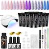 VANREESA Kit Unghie Gel Completo, 8 Colori 15ml Kit Ricostruzione Unghie, Set Unghie Gel Ricostruzione con 36W U V Lampada, Base e Top Coat, Regali per Principiante