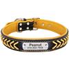 Generic Collari per Cani Personalizzati Incisa per Cani di Piccola, Media e Grande Taglia, Collare Personalizzato con Targhetta in Pelle Intrecciata - Taglie Regolabili (giallo XS)