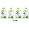 Beni Culinari 4 x Chanteclair Vert Lavatrice Eucalipto - Detersivo liquido per lavatrice - Detersivo con fresco profumo di eucalipto 28 lavaggi 1260 ml + portachiavi Beni Culinari