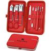 Keiby Citom Tagliaunghie Set Professionale - Manicure Set Grooming Kit Strumenti per Manicure e Pedicure 10pcs (Rosso)