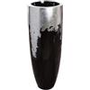 GILDE Vaso XXL Konus in fibra di vetro - nero/argento - lucido - altezza 100 cm x diametro 38 cm