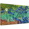 Grafic Quadro Van Gogh Iris - Irises - Quadro stampa su tela canvas con o senza telaio (QUADRO CON TELAIO IN LEGNO, CM 110X85)
