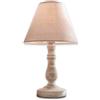 Loberon® Lampada da tavolo Kayenta, lino, poliestere, Legno di pino, L/A/P/Ø ca. 20/32/20/20 cm, lino/bianco antico