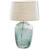 LOBERON® Lampada da tavolo Fenis, vetro, cotone, A/Ø ca. 70/40 cm, crema/verde