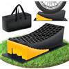 MEISHILE Accessori Camper, Cunei livellatori, 2 Pezzi Cunei per Camper, Rampe Sollevamento Auto, Rampe per Auto, Rampa Sollevamento Auto, Fino a 5000 Kg，per Garage Officina Auto Camion (yellow)