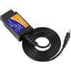 CGEAMDY OBD2 Auto Diagnostica, ELM327 Computer per Diagnosi OBD, Scanner Reset Errori Veicoli, USB per Auto V1.5 OBD2 Interfaccia, Strumento Diagnostico OBDII Dispositivi iOS Android Windows