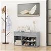 TJROO Panca Portascarpe 80x30x45 cm Scarpiera Salvaspazio Slim Mobile Portaoggetti Scarpiera da Corridoio Shoe Organizor Scarpiera Organizer Mobile Ingresso Truciolato Grigio cemento