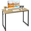 GIANTEX Scrivania, piccola scrivania per computer portatile, scrivania da ufficio, tavolo da lavoro, 100 x 50 x 75 cm, tavolo per notebook in legno e metallo, per studio, home office (naturale)