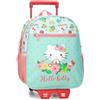 Hello Kitty Floral Kitty Zaino Scuola con Carrello Verde 27x33x11 cm Poliestere
