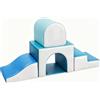 GeerWest Blocchi per Bambini in Schiuma Set: 4 Pezzi Pelle PU Set da Gioco Blocchi Morbidi per Bambini - Arco Ellittico Percorso a Ostacoli per Infanzia Soggiorno Cameretta e Asilo Nido