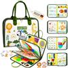Almaxi Tedesco Busy Board 3 Anni, 5 Strati Pannello Sensoriale Bambini Montessori con Cerniere, Orologio, Fibbie, Trecce, Regalo per Bambini da 3 4 5 6 Anni