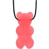 ATC Handels GmbH ARK - Collana da masticare a forma di orso gommoso, senza sostanze nocive, in 3 gradi di durezza, supporto sensoriale per bambini e adulti, cordoncino regolabile (fisso, rosso trasparente)