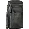 STILORD 'Mikael' 3-in-1 Borsa a Petto in Pelle per Uomo - Marsupio, Tracolla, Porta Smartphone - Elegante Custodia in Cuoio per Uomini, Colore:nero