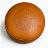 ChamChimi Pouf Realizzato a Mano in Vera Pelle Marocchina - Comodo per Adulti e Bambini, Rotondo, Poggiapiedi 45 x 35 cm (Vuoto)