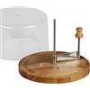 Kesper Affetta formaggio con cappuccio in legno di acacia certificato FSC, diametro 21,7 cm, perfetta per formaggio Tête de Moine