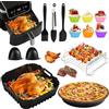 Rivasen 19PCS Accessori per Friggitrice ad Aria per Cosori 5,5L-6,2L, Teglie per Friggitrice ad Aria per Philips 6,2L NA230/Ninja Max Pro 6,2L AF180 AF140 e la Maggior Parte Degli Airfryer Quadrati