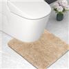 wyewye Tappeto da Bagno in Microfibra, Tappeto per Toilette, Tappeto da Bagno Super Spesso 2cm, Tappeto da Bagno Super Assorbente 50x50cm a Forma di U, Cammello