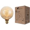 greenandco lampadina LED design vintage per illuminazione ambientale | dimmerabile | E27 G125 | 4,9W 200lm | 1800K (bianco molto caldo) | 320° | 230V | ambra | senza sfarfallio