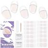 DUKASOU Unghie Gel Adesive UV - 28 Pcs Smalto Adesivo per Unghie Gel Nail Stickers Full Wraps Lampada LED in per Donne Ragazze Curati Con Lima per Unghie e Stick