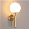 Goeco Applique da Parete Interno Oro, Paralume Ø 15 CM E27 Lampada da Parete Moderna, Creative Lampada a Muro di Sfera Vetro per Camera da letto, Soggiorno, Corridoio, Senza Lampadina