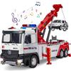 Charmofun Carroattrezzi Giocattolo, Camion gru per bambini, Veicolo di Recupero con Luci e Suoni, Camion Trasportatore Funzione, Regalo Giocattolo per Bambini dai 3 Anni in Su