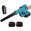ClaShop Soffiatore Elettrico a doppia batteria 48V per foglie giardino velocità aria regolabile con sacca 2 Batterie