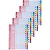 AMO HERMOSO 5 Set Divisori 1-12 A4 per Raccoglitori ad Anelli, Separatori in Plastica Multicolore con Indici Numerici, Schede Resistenti per Organizzazione Documenti e Ufficio