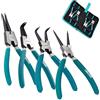 LIBRATON Set Pinze per Anelli Elastici, Kit Pinze Circlip Interne/Esterne 180mm con Punta Dritta e Curva a 90°, Molla per Anelli di Ritegno, Guarnizioni, Custodia Inclusa