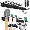 Sinoer Portautensili da garage a parete, supporto metallico per attrezzi da giardino, porta attrezzi, porta attrezzi da giardino, ganci per scope, 48 pollici, 9 ganci