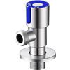 TICFOX Valvola Angolare in Acciaio Inossidabile, G1/2 per Acqua Calda e Fredda, Valvola di Intercettazione con Filettatura Interna per Collegamento Idrico a Parete, per Bagno e Cucina (Blu)