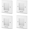 deleyCON 4x Multimedia Wall Box Scatola di Giunzione per Cavi Multimediali Elegante Spazzola Setola Apertura PC TV Monitor Beamer Console di Gioco Home Cinema Set di 4