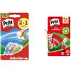 Pritt Bundle Pritt Micro Roller Cancellino a nastro dal design colorato in blu, verde e rosa, Confezione da 3 (5mmx6m) & Pritt Colla Stick 8 x 11g