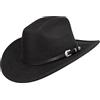 INOGIH Cappello Classico da Cowboy Occidentale a Tesa Larga in Feltro per Uomini e Donne, Cappello da Cowgirl Arrotolabile Fedora per Unisex, Nero, M