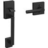 SCHLAGE FE285 CEN 622 BRW COL Maniglia Entrata Anteriore Century e Leva Broadway con Collins Trim Mezza Impugnatura Inferiore, Interno, Nero Opaco